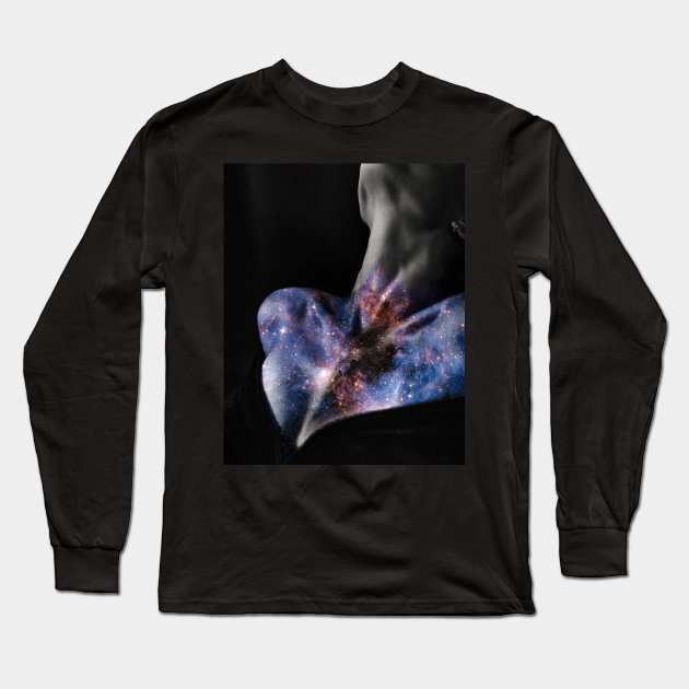 Galaxy Enveloping the Body Long Sleeve T-Shirt by DreamCollage